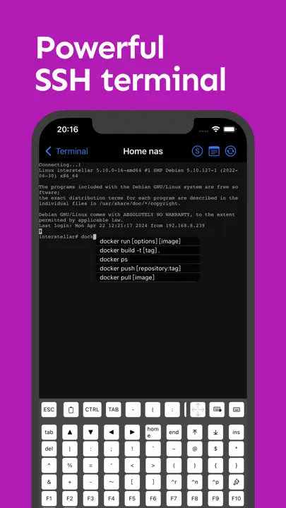 NeoServer: SSH Client|Terminal iPhone-skjermbilde 8