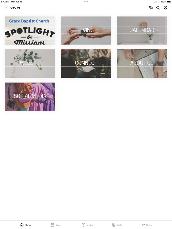 Grace Baptist Church Midtown iPad screenshot