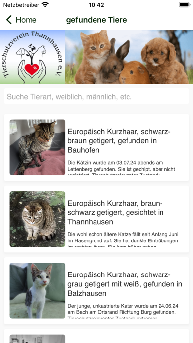 Tierschutzverein Thannhausen Screenshot