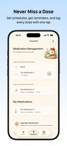 TrackWell Family Health Manage iPhone screenshot
