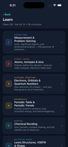 ChainReaction: Chem 100 iPhone screenshot