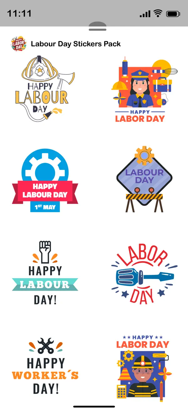 Screenshot #3 pour Labor Day Stickers Pack!
