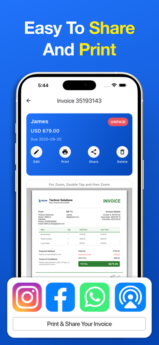 Invoice Maker & Receipt Maker. Screenshot 3 of 6