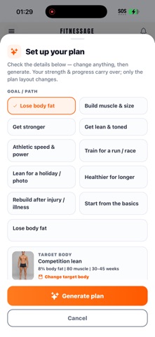 fitnessage.ai iPhone screenshot