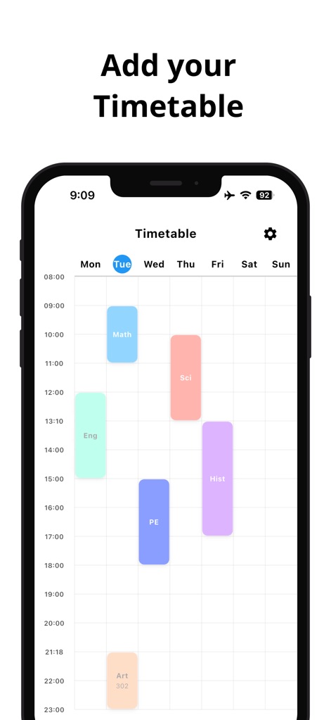 Simple Timetable - Découvrez comment cet outil permet d'organiser vos matières avec des blocs colorés et de visualiser aisément chaque créneau horaire.