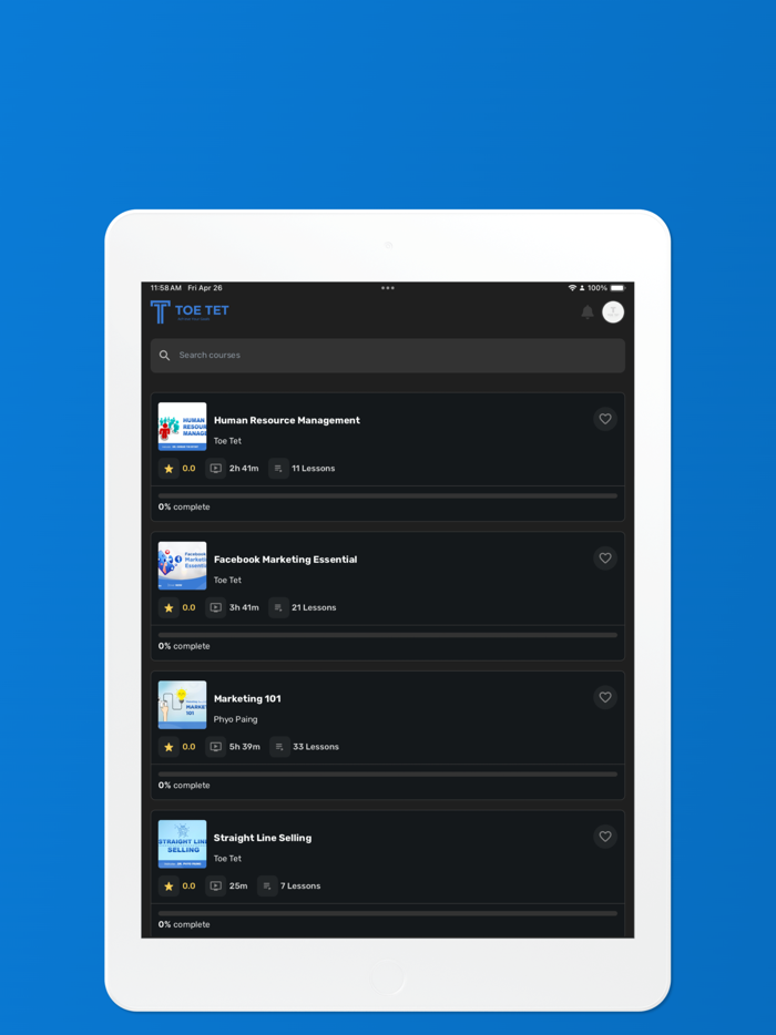 Toe Tet E-Learning Platform
