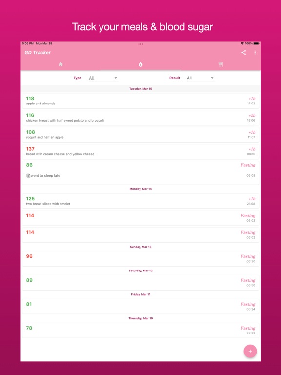 Gestational Diabetes Tracker iPad screenshot 3 - Health & Fitness app
