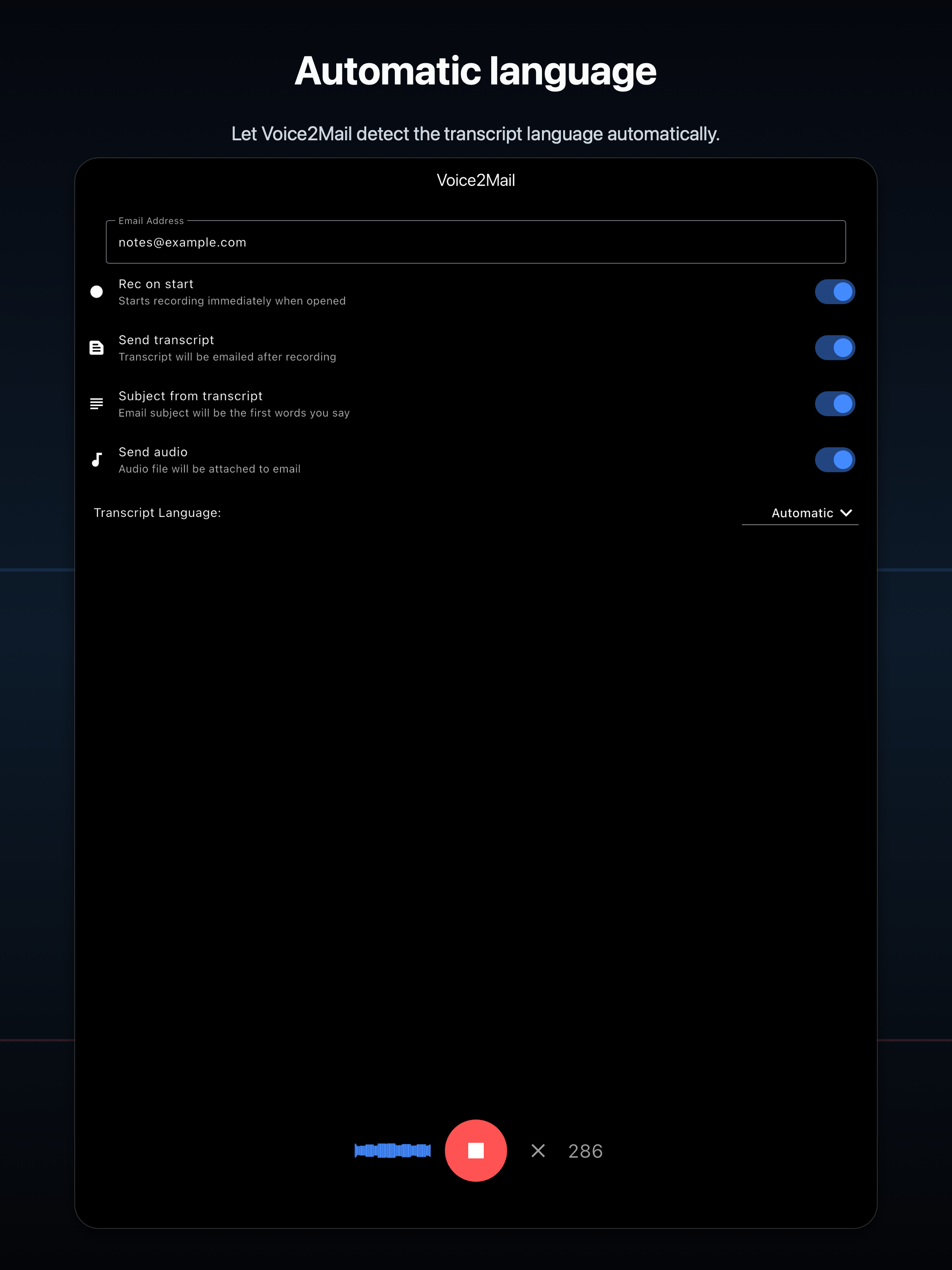 VoiceMemo2Email screenshot 6