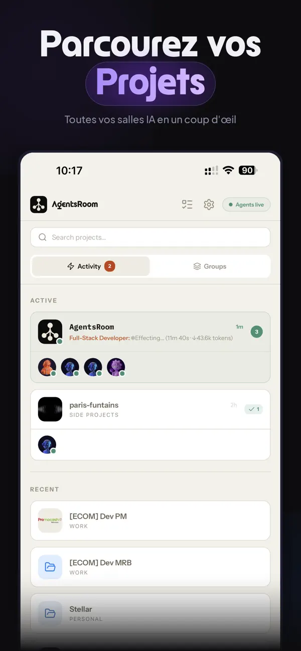 Screenshot #1 pour AgentsRoom AI Remote Dev Agent