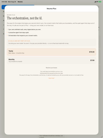 Neuma: Second Brain iPad screenshot