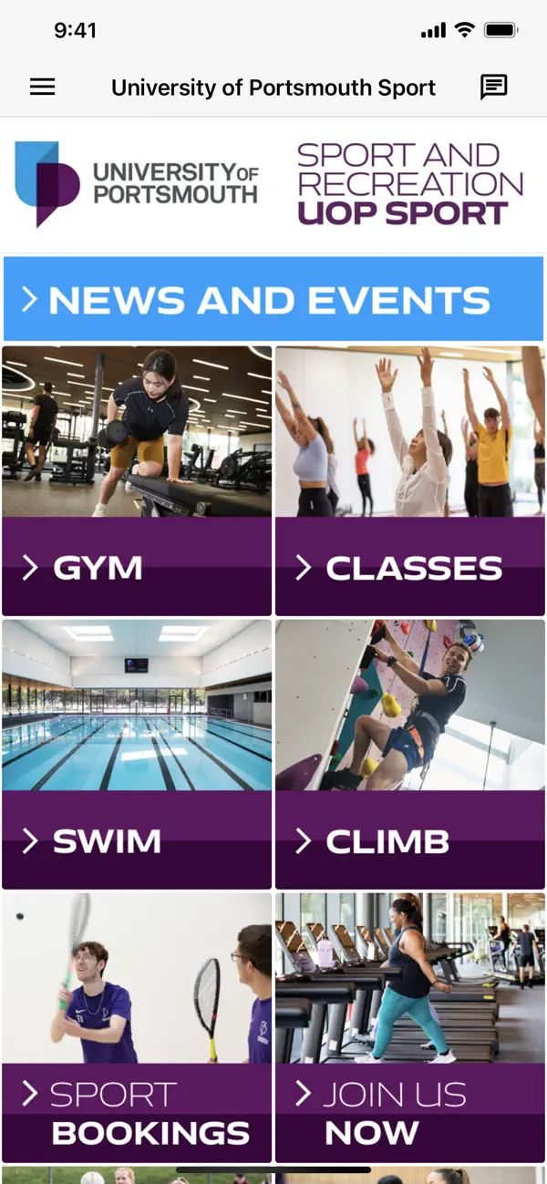 Screenshot #1 pour University of Portsmouth Sport