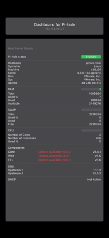 Dashboard for Pi-hole screenshot