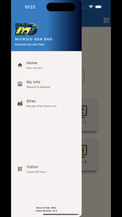 Screenshot 1 of MicroID QR Button App