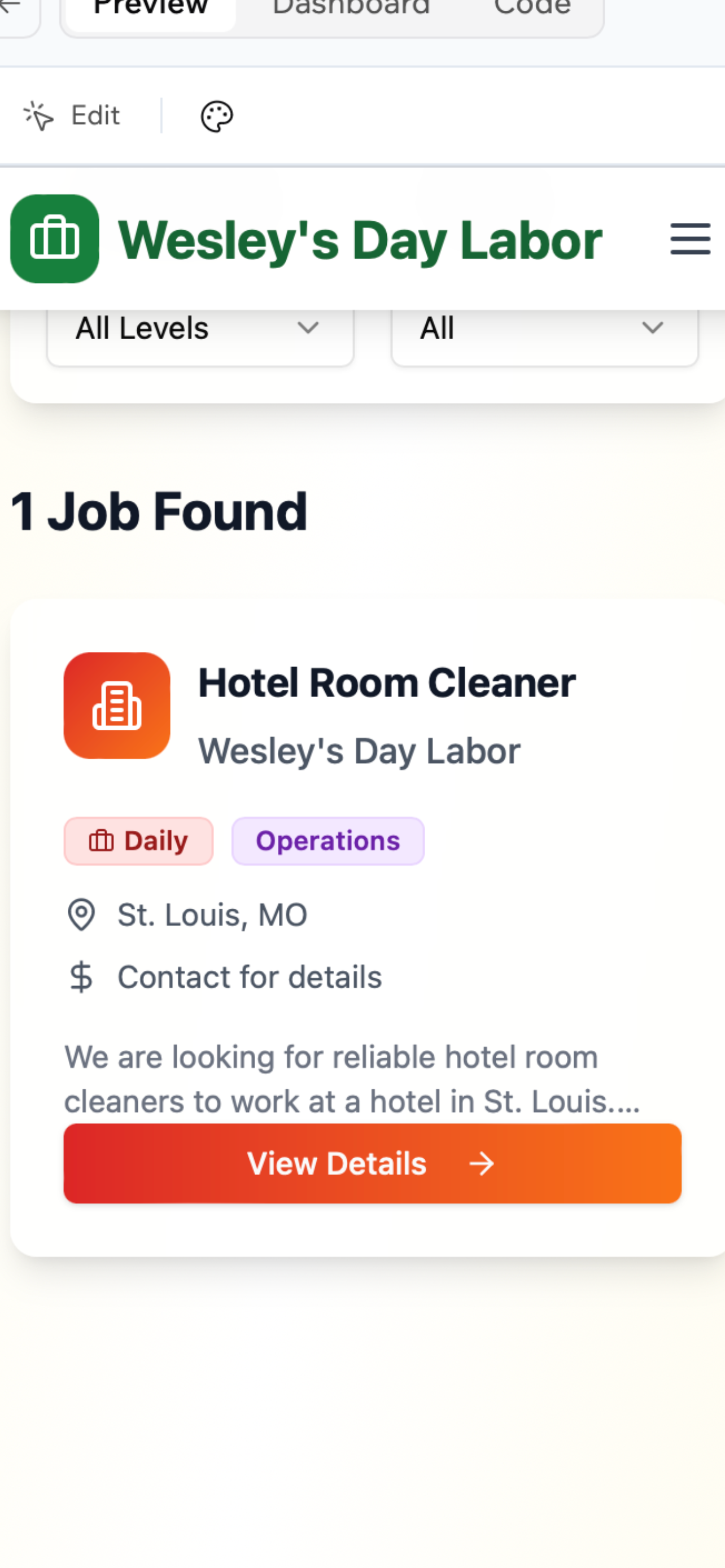 WesleysDayLabor screenshot 3