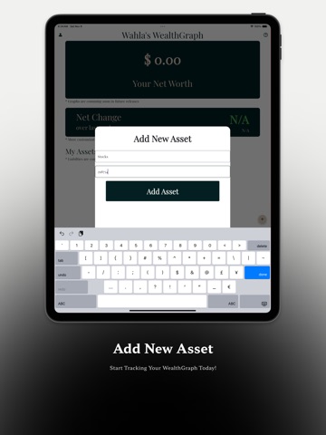 WealthGraph |Track Your Wealth iPad screenshot