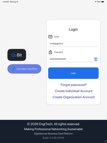 QuBit - Digital Business Card iPad screenshot