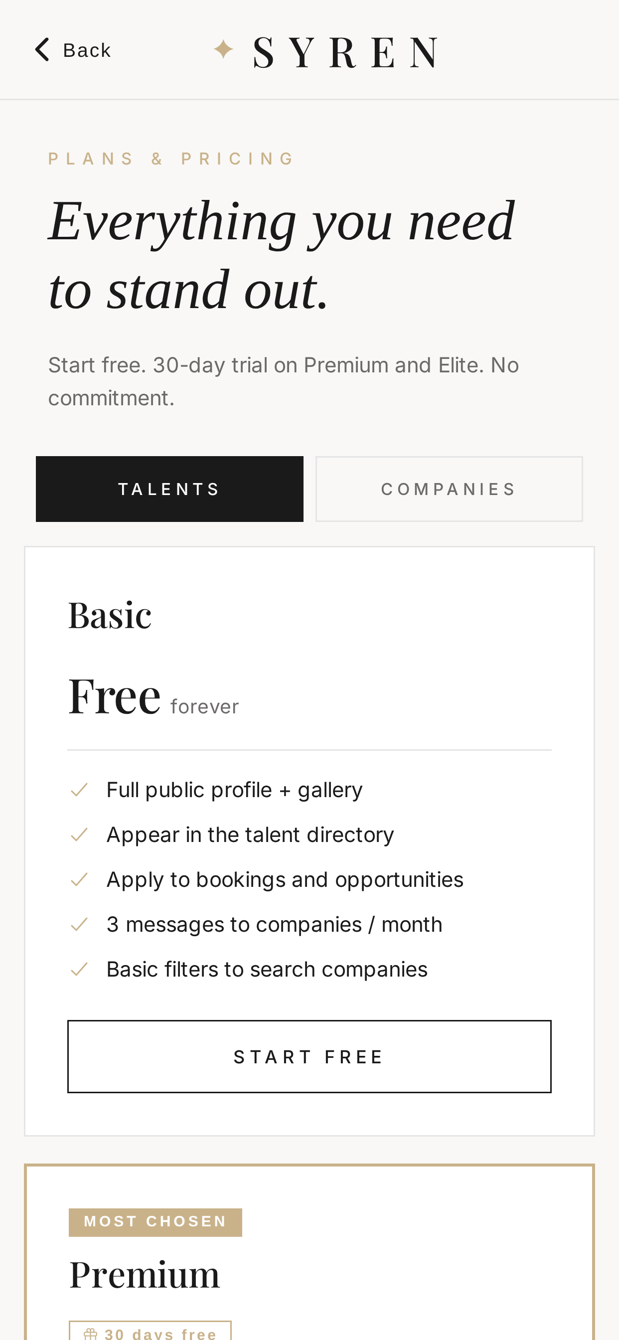 SYREN · Talent connected