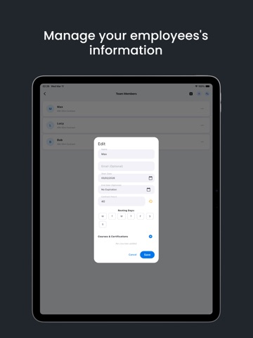 Shift Helper: Work Scheduler iPad screenshot