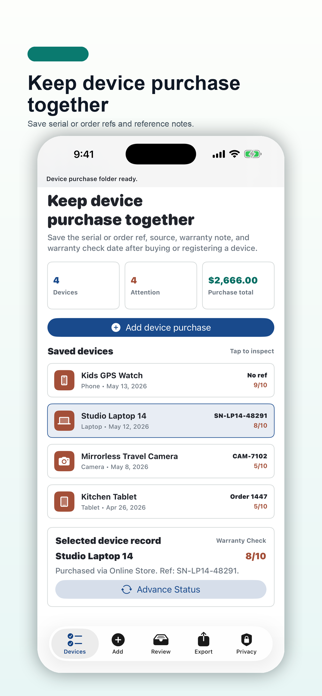 Device Purchase Ledger Screenshot 1 of 5