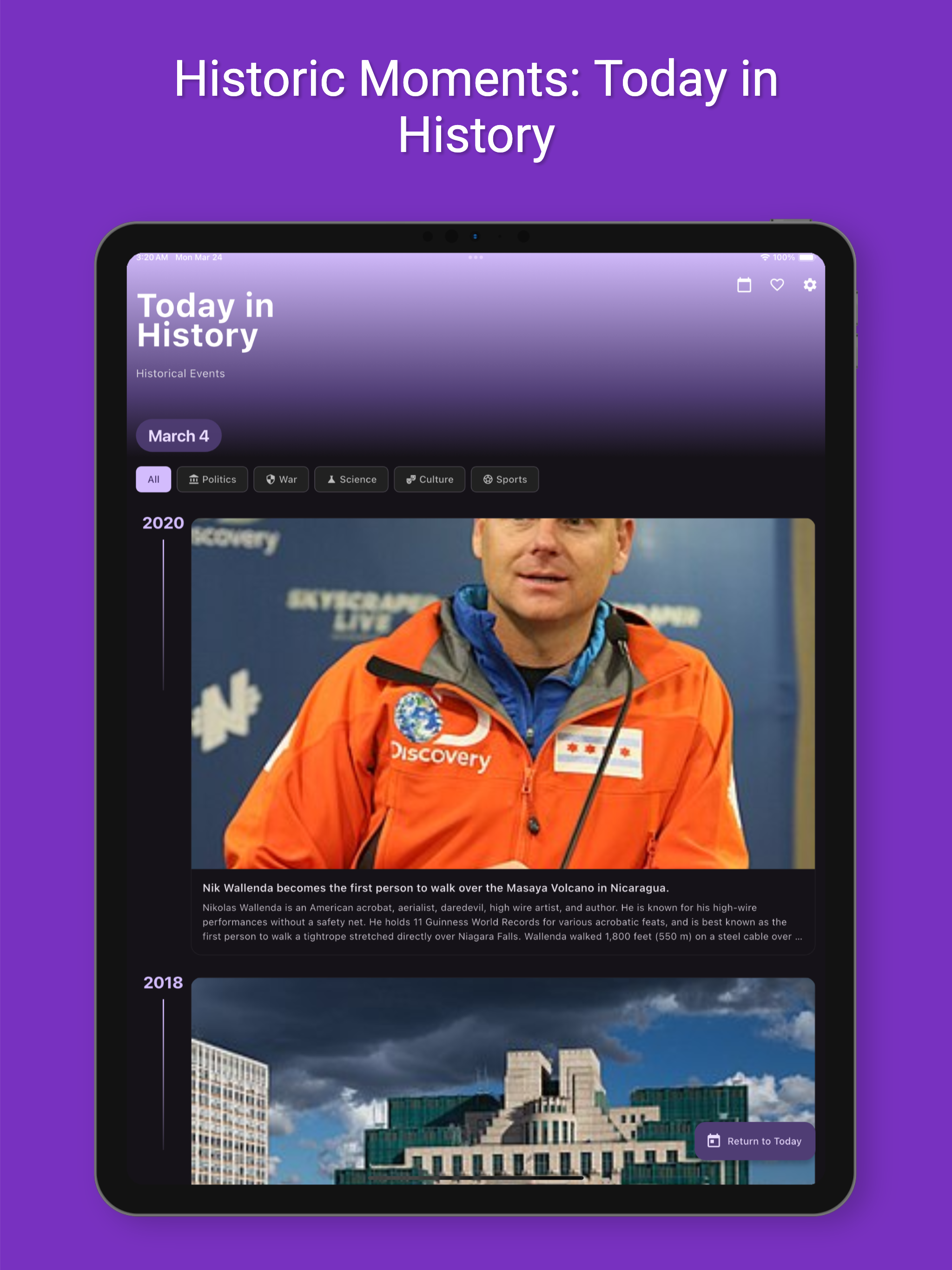 Back Today - History Facts