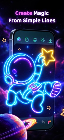Doodle Magic: Glow Art Drawing app screenshot