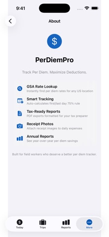 PerDiemProStats screenshot