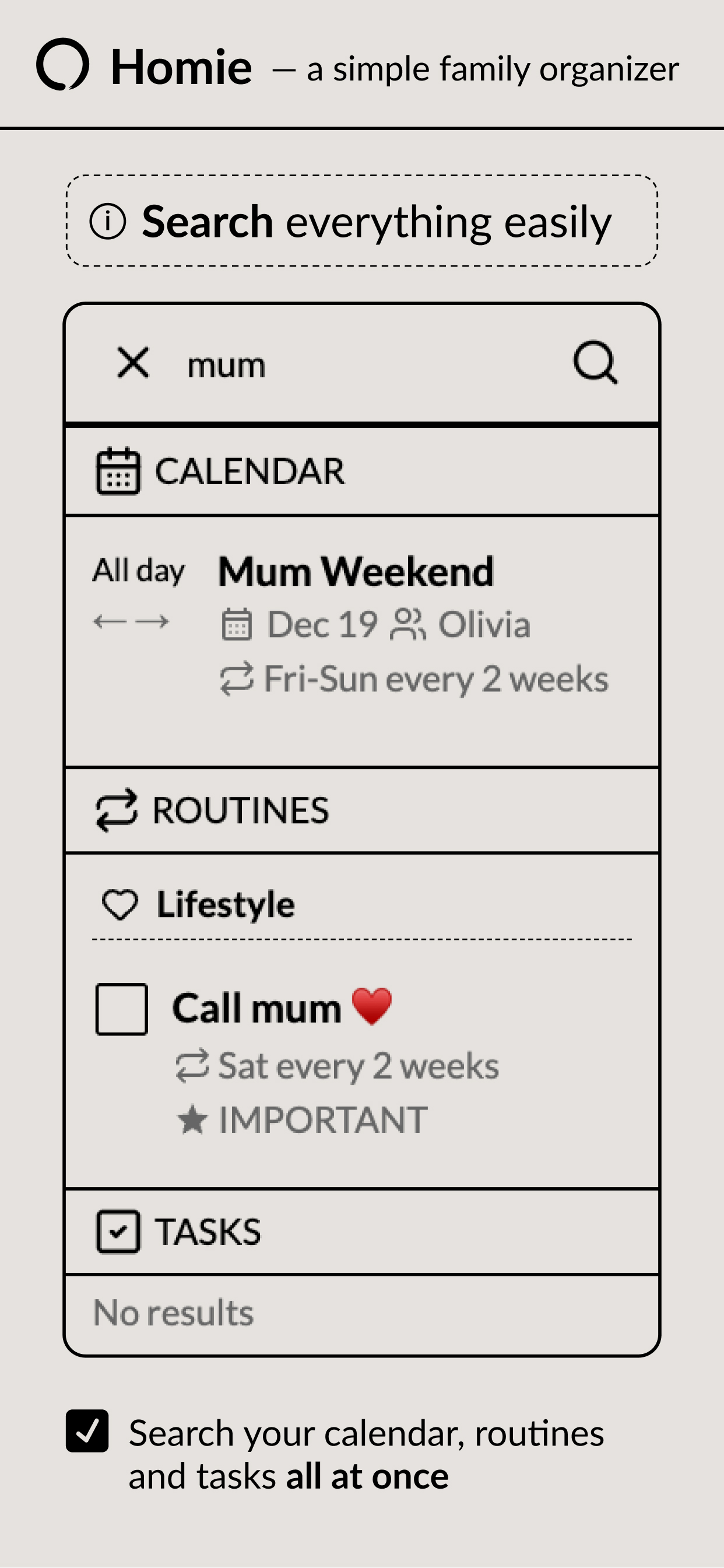 Homie Family Organizer