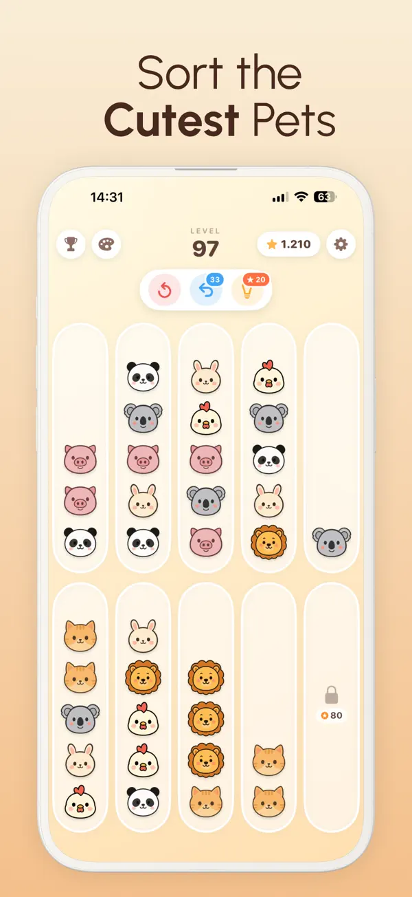 Cozy Animal Sort: Puzzle Screenshot 1