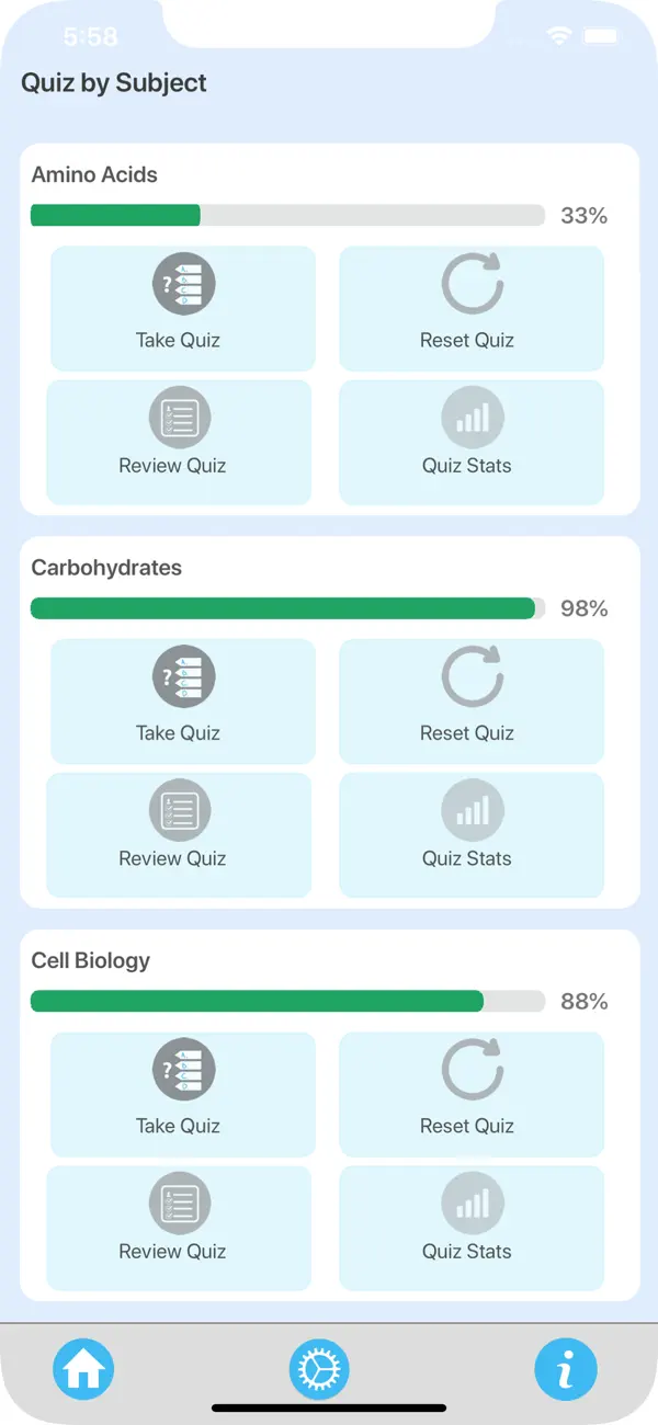 Screenshot #2 pour Biochemistry Quiz Master