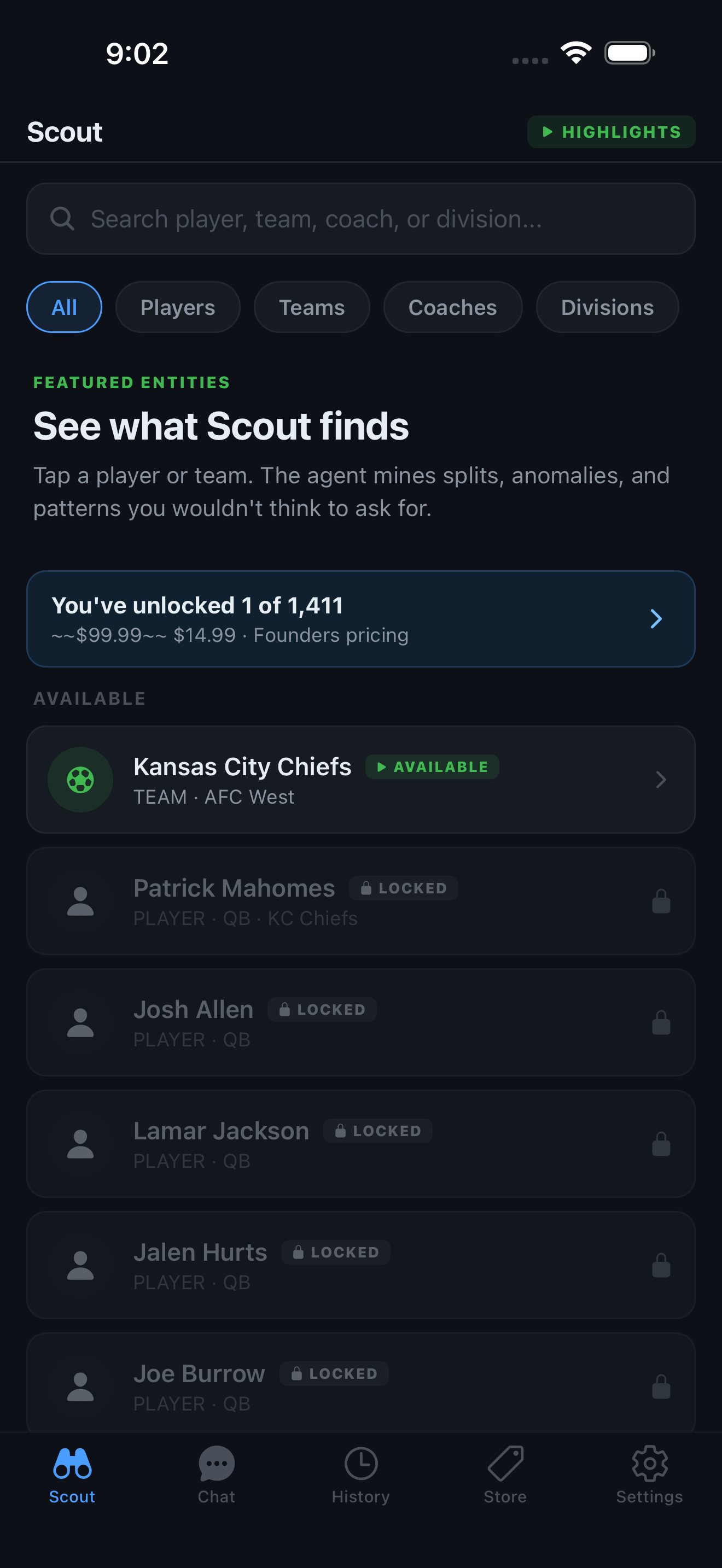 Huddle - Your NFL Stats Buddy