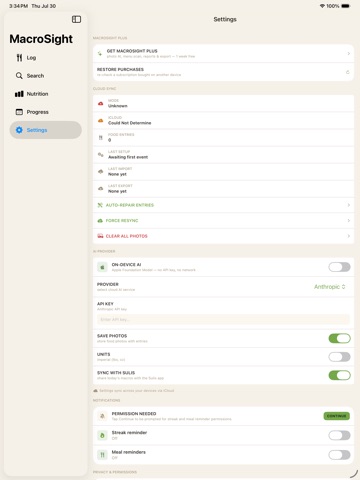 MacroSight iPad screenshot