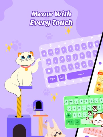 Cat Keyboard - Cute Kitty Skin iPad screenshot