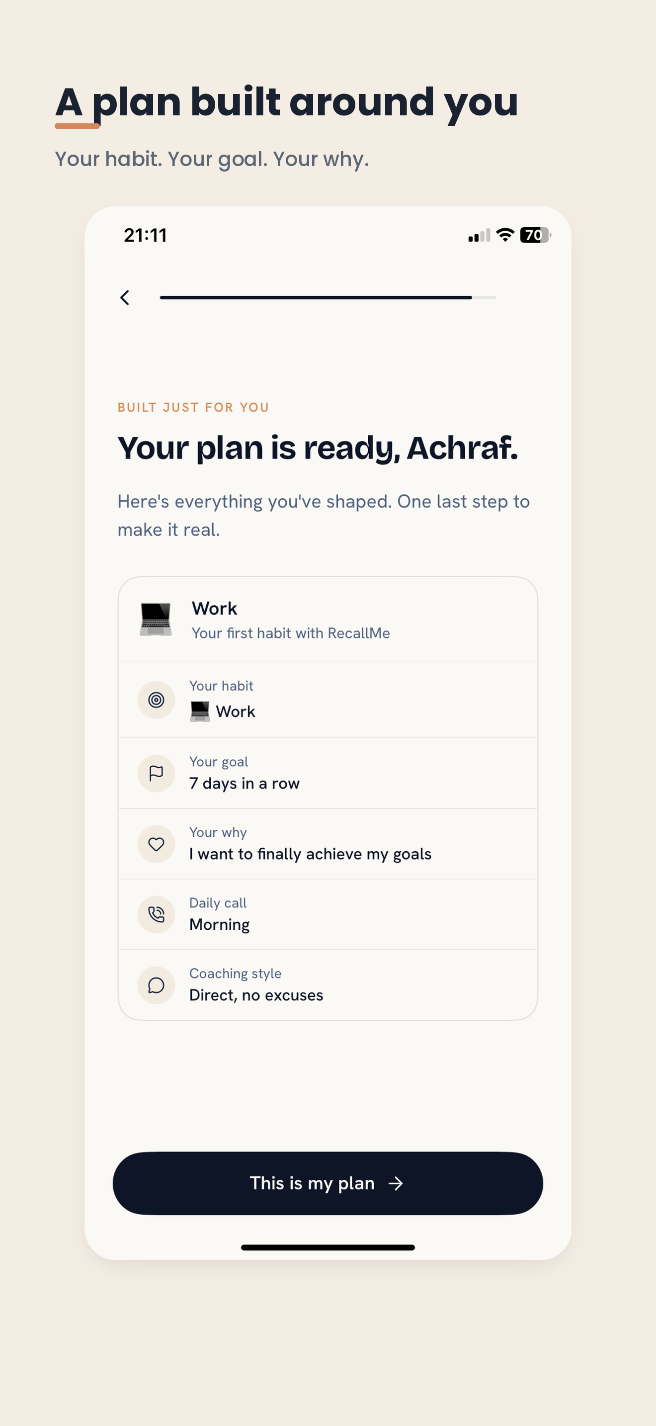 AI Habit Coach - ReCallMe