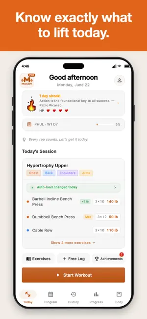 Massiv: Gym Workout Tracker screenshot 1