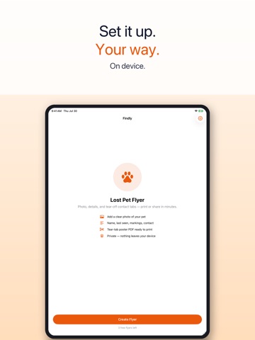 Findly: Lost Pet Flyer iPad screenshot