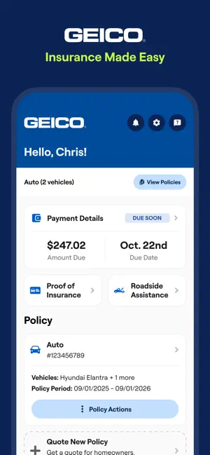 GEICO Mobile - Car Insurance screenshot 1