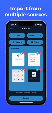 Scan Docs: Photos to/from pdf iPhone screenshot