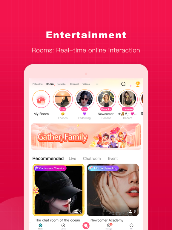 HappyVV-Karaoke,Chat,Party iPad screenshot 1 - Social Networking app