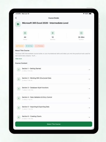 Excel Mastery: Beginner to Pro iPad screenshot