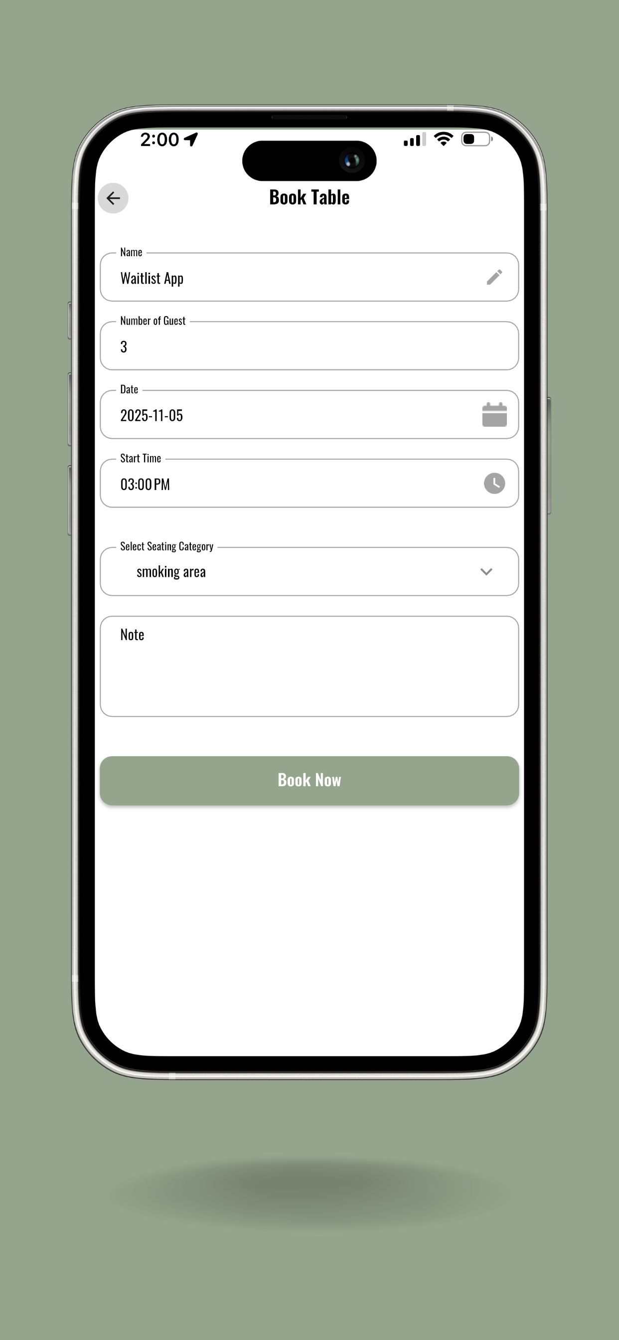 Waitlist: Restaurants Booking