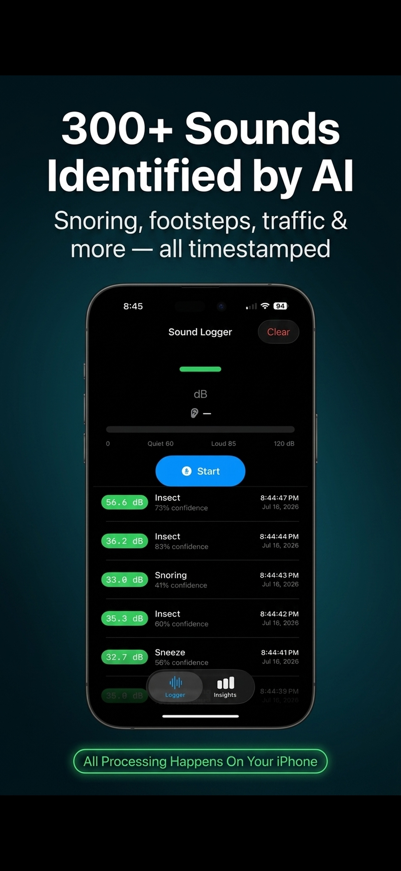 SoundLogger Noise & dB Tracker screenshot 3