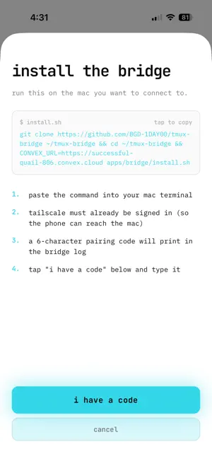 Tmux Bridge screenshot 3