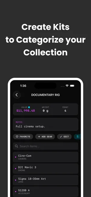 Camera Shelf - Gear Tracker screenshot 3