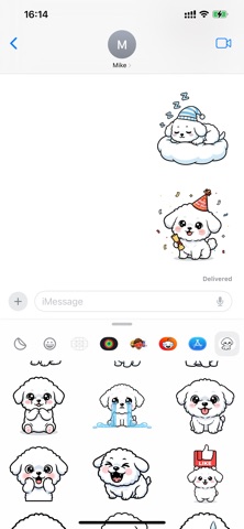 Cute Happy Puppy Stickers iPhone screenshot