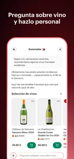 Captura de pantalla de Vivino en iPhone 5