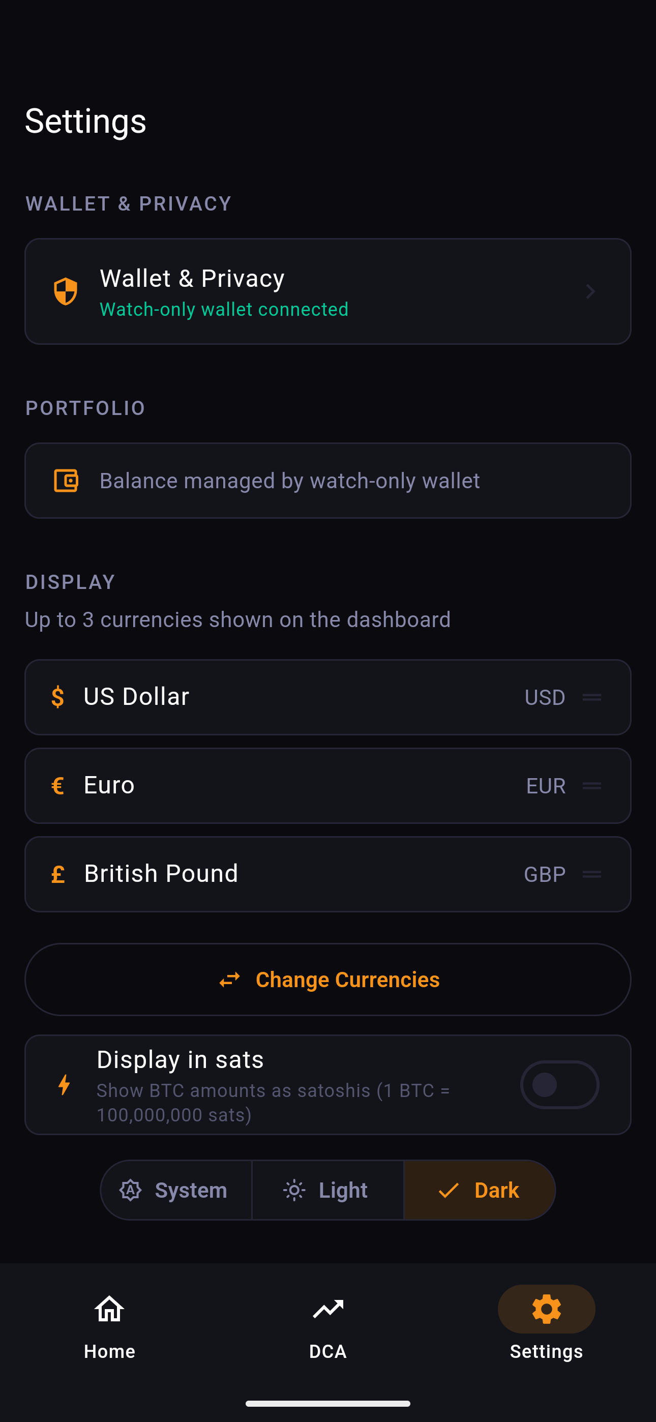Bag: Bitcoin Portfolio Monitor