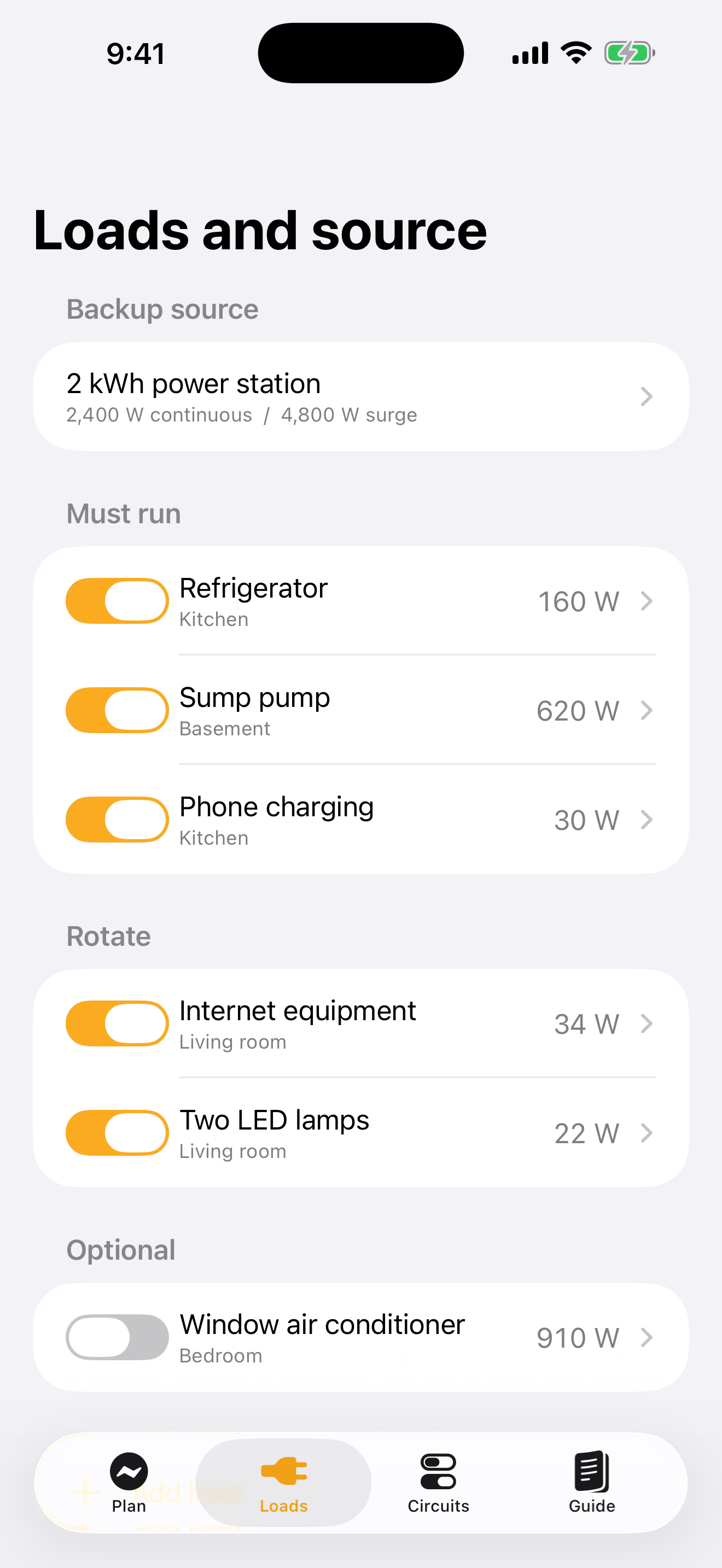 Wattmargin: Outage Planner screenshot 2 of 3