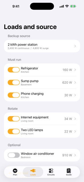 Wattmargin: Outage Planner screenshot 3