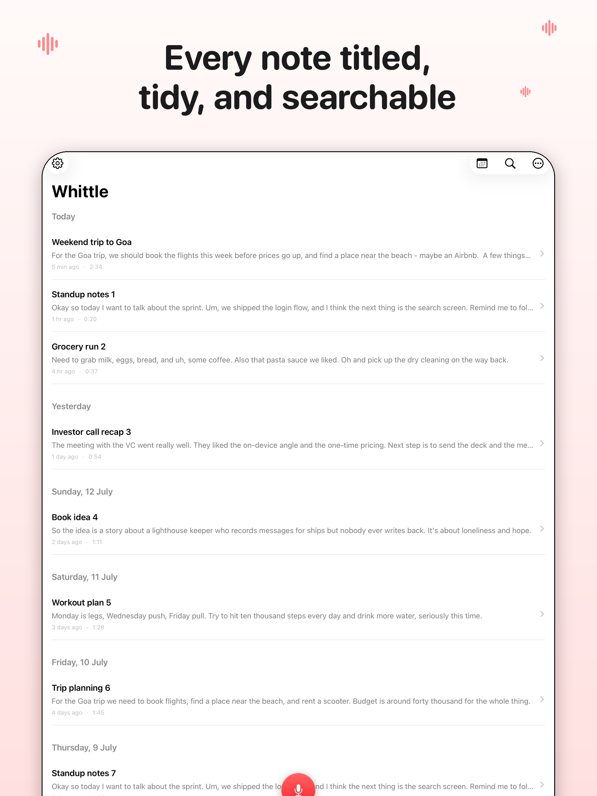 Whittle: Voice Notes screenshot 7