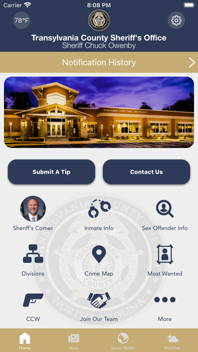 Transylvania County Sheriff Screenshot
